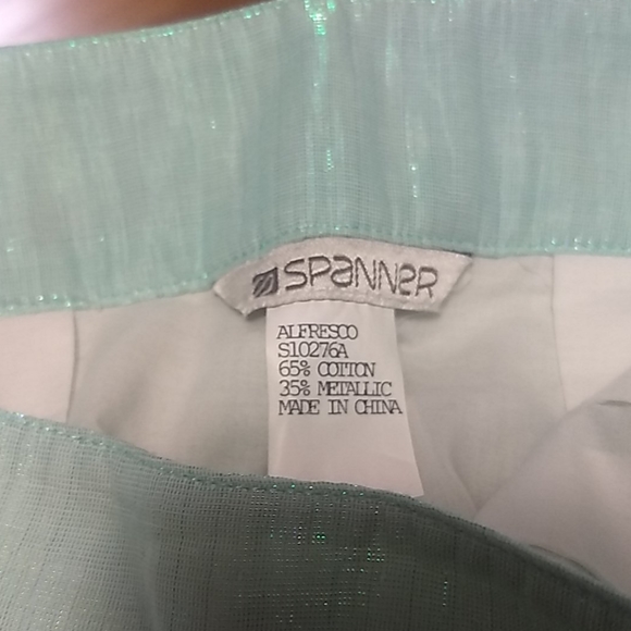 Spanner Aqua Metallic Cotton Pleated Skirt - Picture 9 of 11